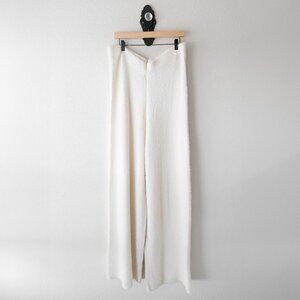 Nasty Gal Knit Wide Leg Sweater Pants Women’s Size 14/16 Cream High Waist Soft